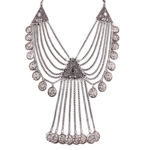 Jewelry - Bohemian Tribal Vintage Silver Charm Aztec Necklace Hazaragi Persian Afgahni